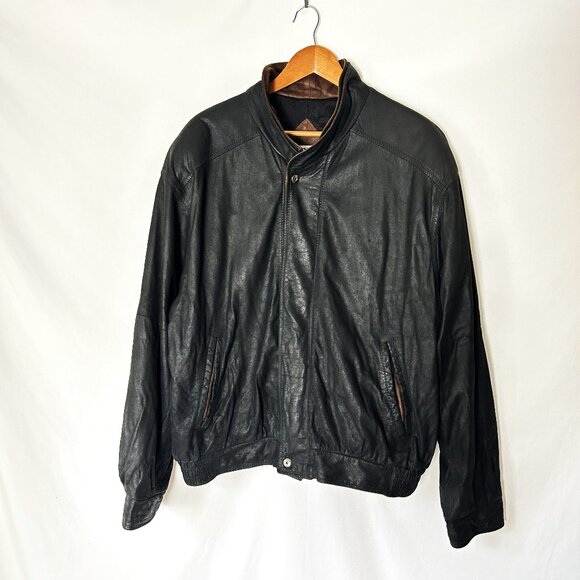 Remy Vintage Bomber Leather Jacket Men's 42 80s 90s - Picture 1 of 6
